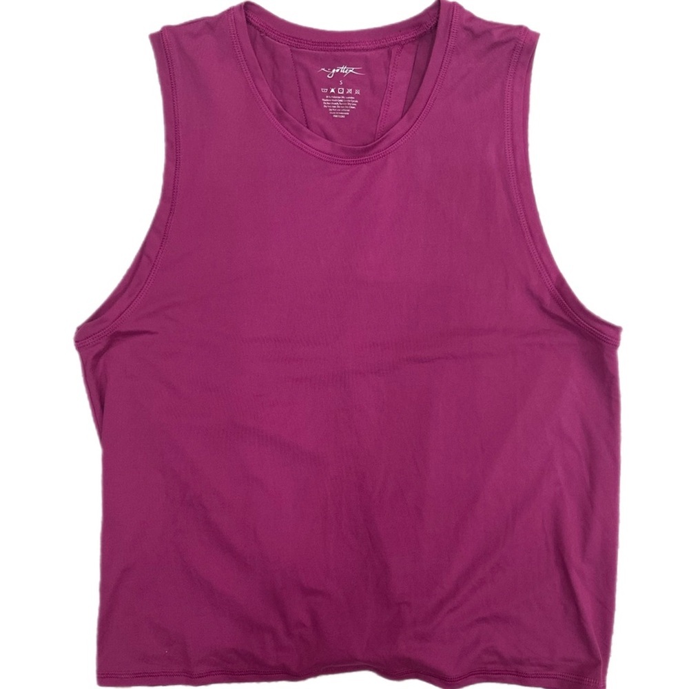 X By Gottex Women's Pink Crew-Neck Vented Back Athletic Tank